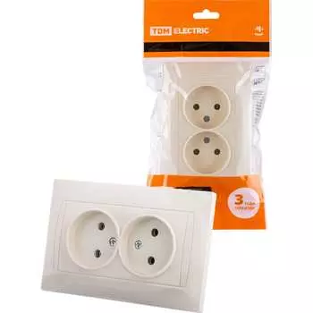 Двойная розетка TDM ELECTRIC Лама SQ1815-0124