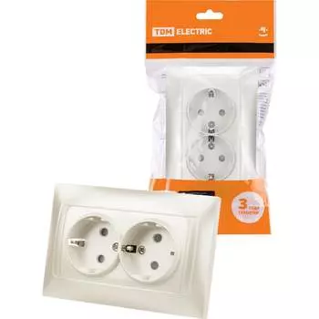 Двойная розетка TDM ELECTRIC Лама SQ1815-0813
