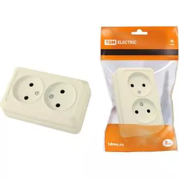 Двойная розетка TDM ELECTRIC Ладога SQ1801-0212