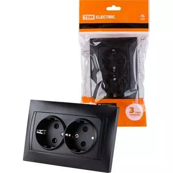 Двойная розетка TDM ELECTRIC Лама SQ1815-0625