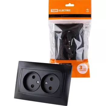 Двойная розетка TDM ELECTRIC Лама SQ1815-0624