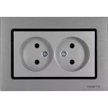 Двойная розетка Vesta Electric Exclusive Silver Metallic FRZ00041021SER