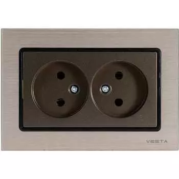 Двойная розетка Vesta Electric Exclusive Champagne Metallic FRZ00041020BSH