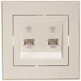 Двойная телефонная розетка Lezard RAIN 703-0202-138