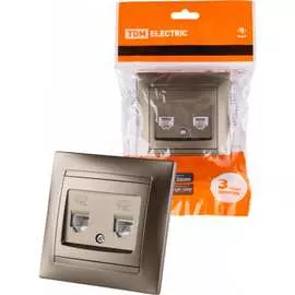 Двойная телефонная розетка TDM ELECTRIC Лама SQ1815-0718