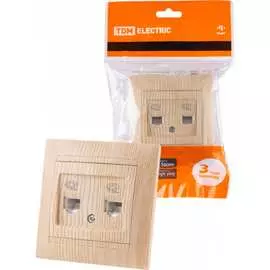 Двойная телефонная розетка TDM ELECTRIC Лама SQ1815-0318
