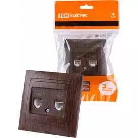 Двойная телефонная розетка TDM ELECTRIC Лама SQ1815-0418