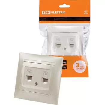 Двойная телефонная розетка TDM ELECTRIC Лама SQ1815-0818