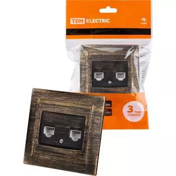 Двойная телефонная розетка TDM ELECTRIC SQ1815-0759