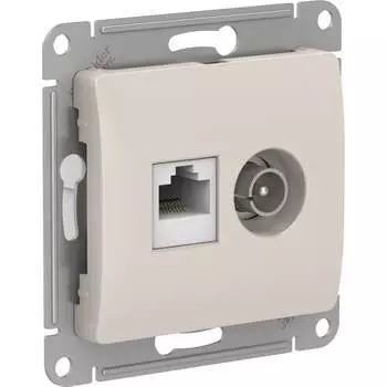 Двойная тв компьютерная розетка Systeme Electric Glossa GSL000989