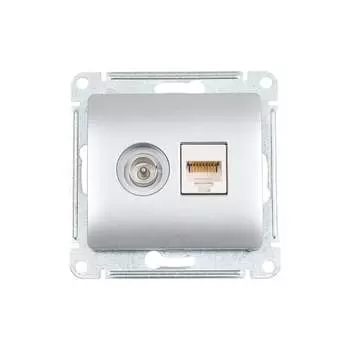 Двойная тв компьютерная розетка Systeme Electric Glossa GSL000389