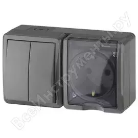 Блок розетка выключатель ЭРА 11-7402-03 Эксперт Б0020736