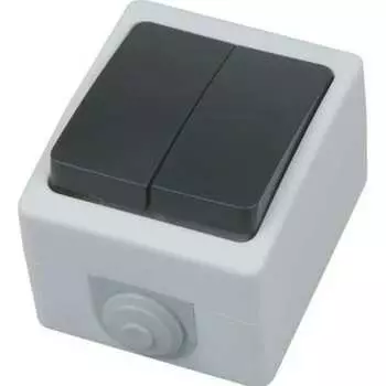 Двойной накладной выключатель HOROZ ELECTRIC ATOM (2-GANG ONE WAY SWITCH) HRZ01001528