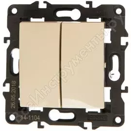 Двойной выключатель ЭРА 14-1104-02 Elegance Б0034231