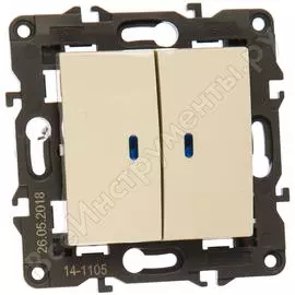 Двойной выключатель ЭРА 14-1105-02 Elegance Б0034238