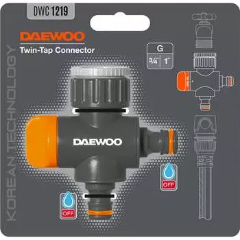 Двухканальный адаптер для кранов с внешней резьбой 3/4" и 1" DAEWOO DWC 1219