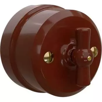 Двухклавишный фарфоровый поворотный выключатель Мезонинъ аврора GE70403-04