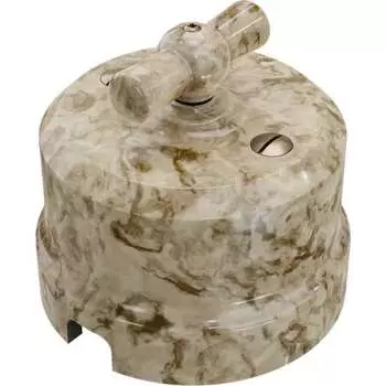 Двухклавишный фарфоровый поворотный выключатель Мезонинъ аврора GE70403-19