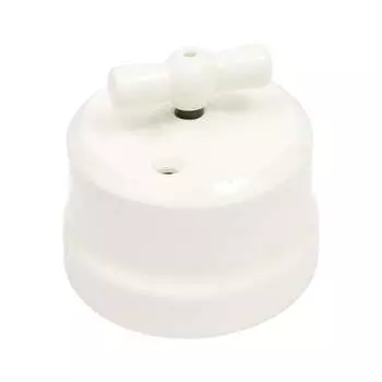 Двухклавишный фарфоровый поворотный выключатель Мезонинъ аврора GE70403-01