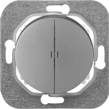 Двухклавишный механизм выключателя BYLECTRICA серия ПРОВАНС С510-3308 графит