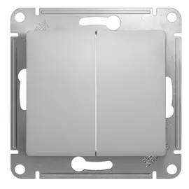 Двухклавишный переключатель Systeme Electric Алюминий сх.6, 10АХ GSL000365