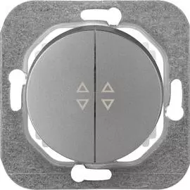 Двухклавишный проходной механизм выключателя BYLECTRICA ПРОВАНС С(6+6) 10-3363 серебро