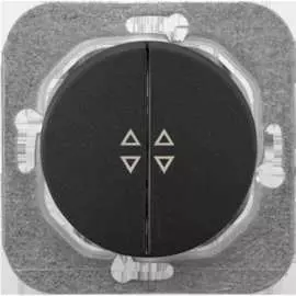 Двухклавишный проходной механизм выключателя BYLECTRICA ПРОВАНС графит С(6+6) 10-3363 графит