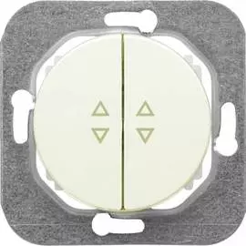 Двухклавишный проходной механизм выключателя BYLECTRICA ПРОВАНС С(6+6) 10-3363 бежевый