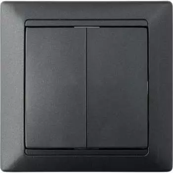 Двухклавишный выключатель BYLECTRICA СТИЛЬ С510-803 графит