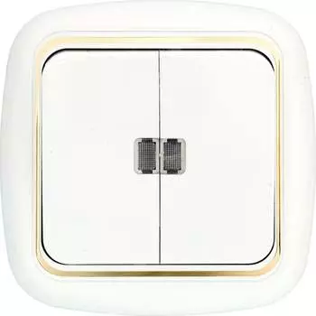 Двухклавишный выключатель BYLECTRICA ГАРМОНИЯ ЛЮКС С510-207 з