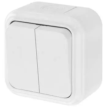 Двухклавишный выключатель BYLECTRICA ПРАЛЕСКА АКВА А56-224