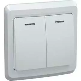 Двухклавишный выключатель IEK ВЕГА ВС10-2-1-ВБ EVV21-K01-10-DM