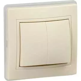 Двухклавишный выключатель IEK KVARTA ВС10-2-0-ККм-44 KV-V20-10-44-K33