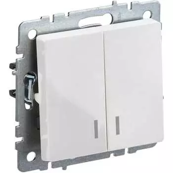Двухклавишный выключатель IEK Brite вс10-2-1-брб BR-V20-1-10-K01