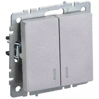 Двухклавишный выключатель IEK Brite вс10-2-1-бра BR-V20-1-10-K47