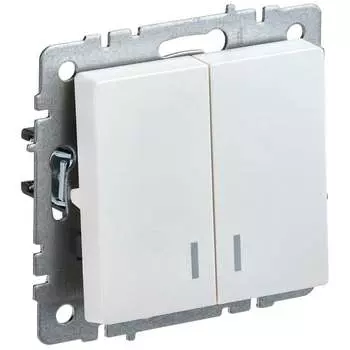 Двухклавишный выключатель IEK Brite вс10-2-1-брж BR-V20-1-10-K36