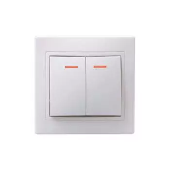Двухклавишный выключатель IEK КВАРТА EVK21-K01-10-DM