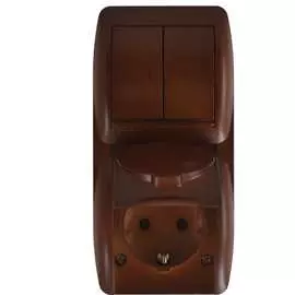 Двухклавишный выключатель Lezard NATA 710-0600-173