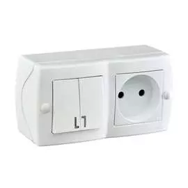 Двухклавишный выключатель-розетка MONO ELECTRIC