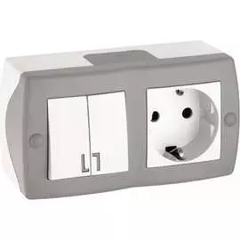 Двухклавишный выключатель-розетка MONO ELECTRIC
