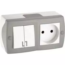 Двухклавишный выключатель-розетка MONO ELECTRIC