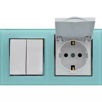 Двухклавишный выключатель + розетка Vesta Electric