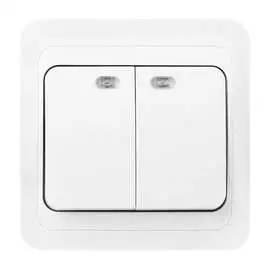 Двухклавишный выключатель Smartbuy Марс SBE-02w-10-SW2-1