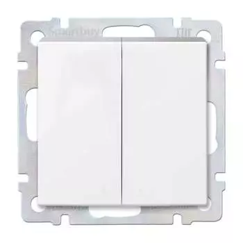 Двухклавишный выключатель Smartbuy Нептун SBE-05w-10-SW2-0