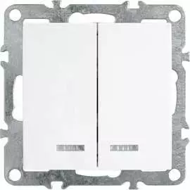 Двухклавишный выключатель STEKKER PSW10-9102-01 39310