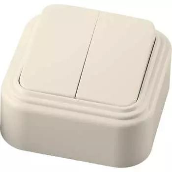 Двухклавишный выключатель STEKKER PSW06-22-20 (VA 56-232-БЖ) 49050