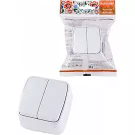 Двухклавишный выключатель TDM ELECTRIC Дача Народная SQ1824-0002