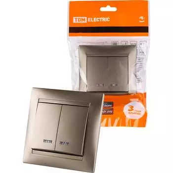 Двухклавишный выключатель TDM ELECTRIC Лама SQ1815-0705