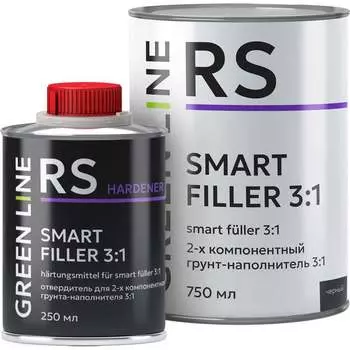 Двухкомпонентный грунт-наполнитель GREEN LINE SMART FILLER 30RS – 750 – SF - black (комплект)