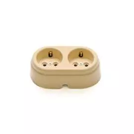 Двухместная керамическая розетка Interior Electric АРБАТ РК2003